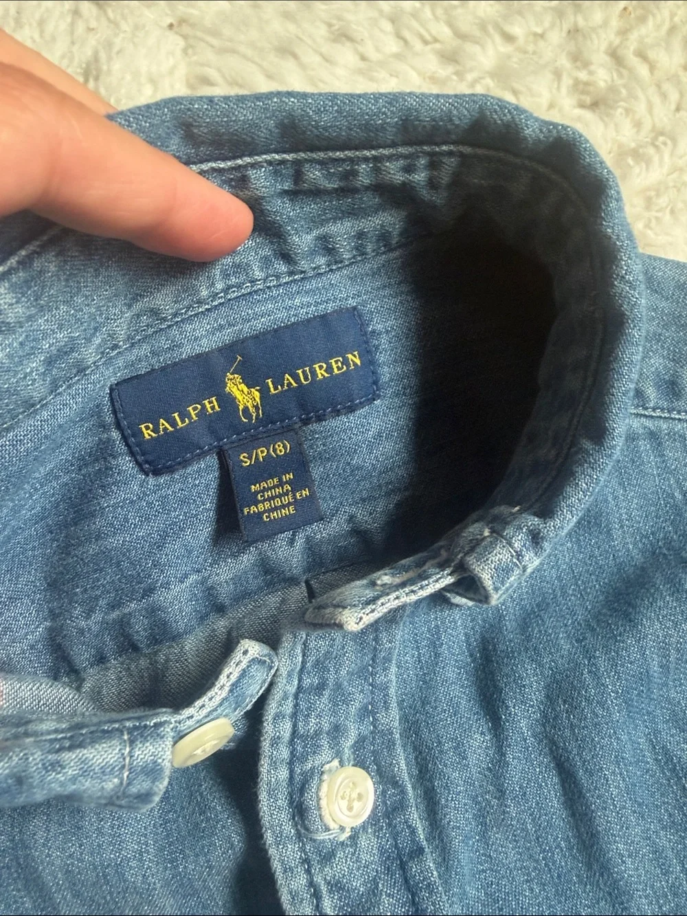 Ralph Lauren Kids Indigo Button-Down Denim Shirt 8